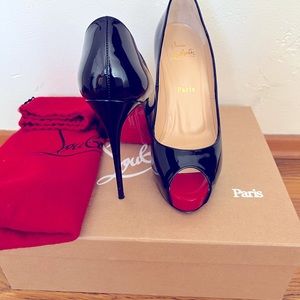 Christian Louboutin Very Prive Red Peep Toe Heels
